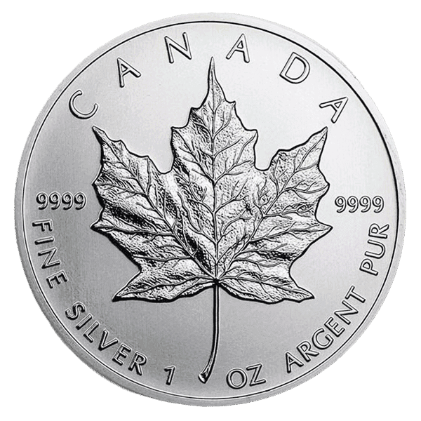 Canadian Silver Maple Leaf reverse showing maple leaf design